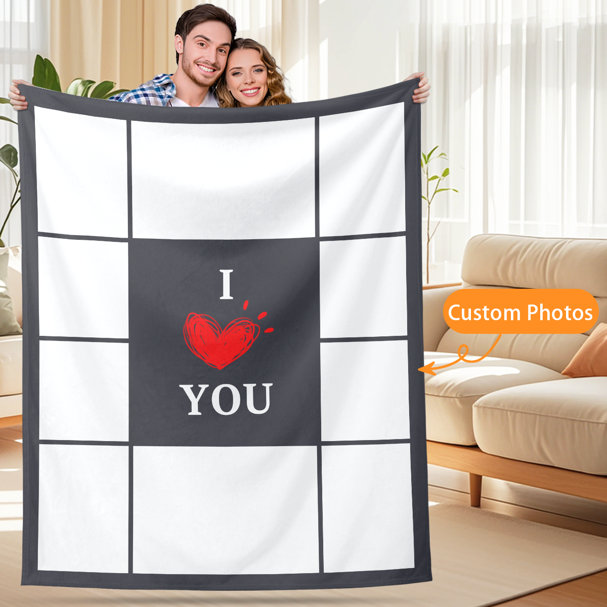 A Cozy Photo Blanket Made for Couples in Love