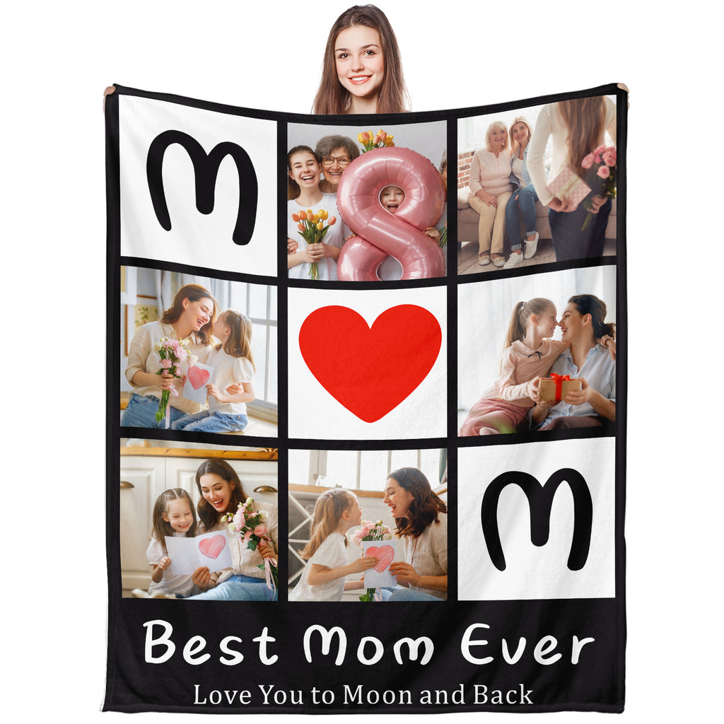 To My Mom Custom Blanket with Photo