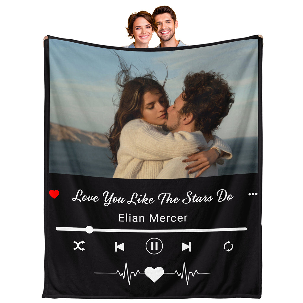 Personalized Couple Memory Blanket with Photo