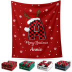 Personalized Blanket for Christmas with Initial Name