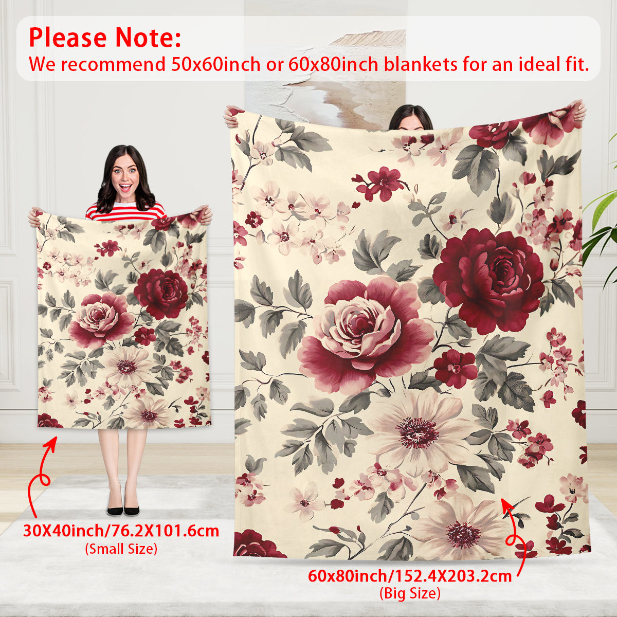 Flower Garden Polyester Blanket