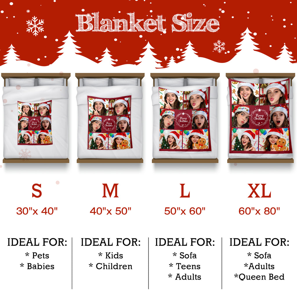 Personalized Blanket for Christmas with Photos