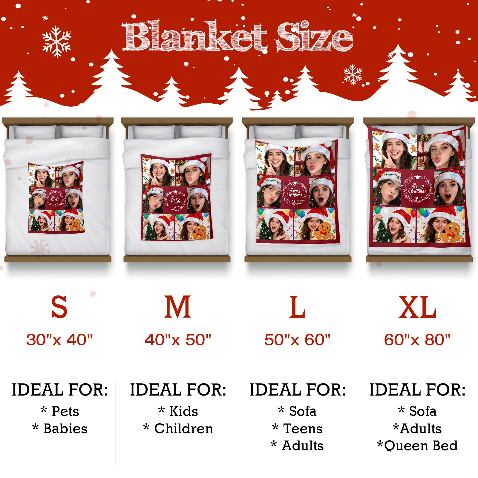 Personalized Blanket for Christmas with Photos