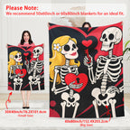Skeleton Couple Love Blanket – Unique Valentine’s Day Gift for Him & Her