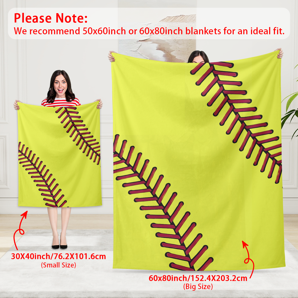 Softball-Inspired Blanket – Cozy & Sporty Comfort