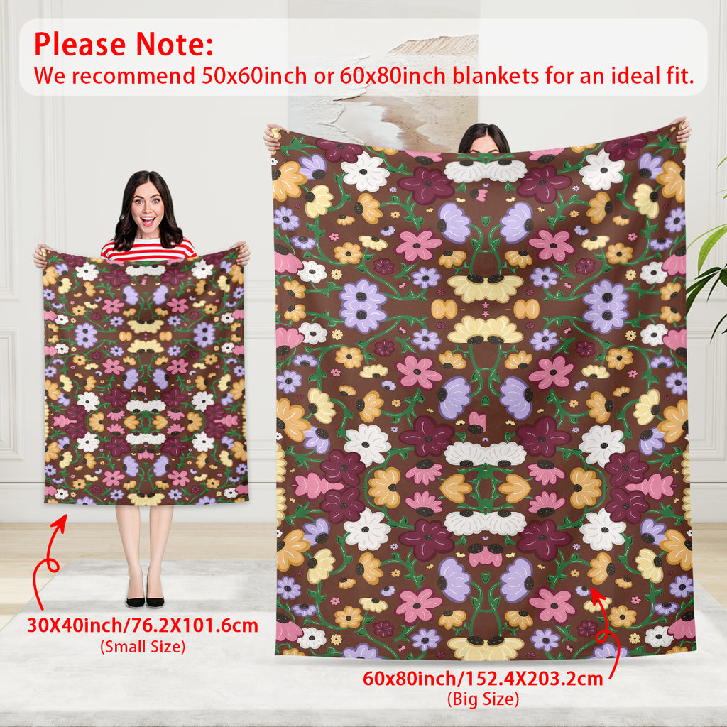 Flower Garden Polyester Blanket