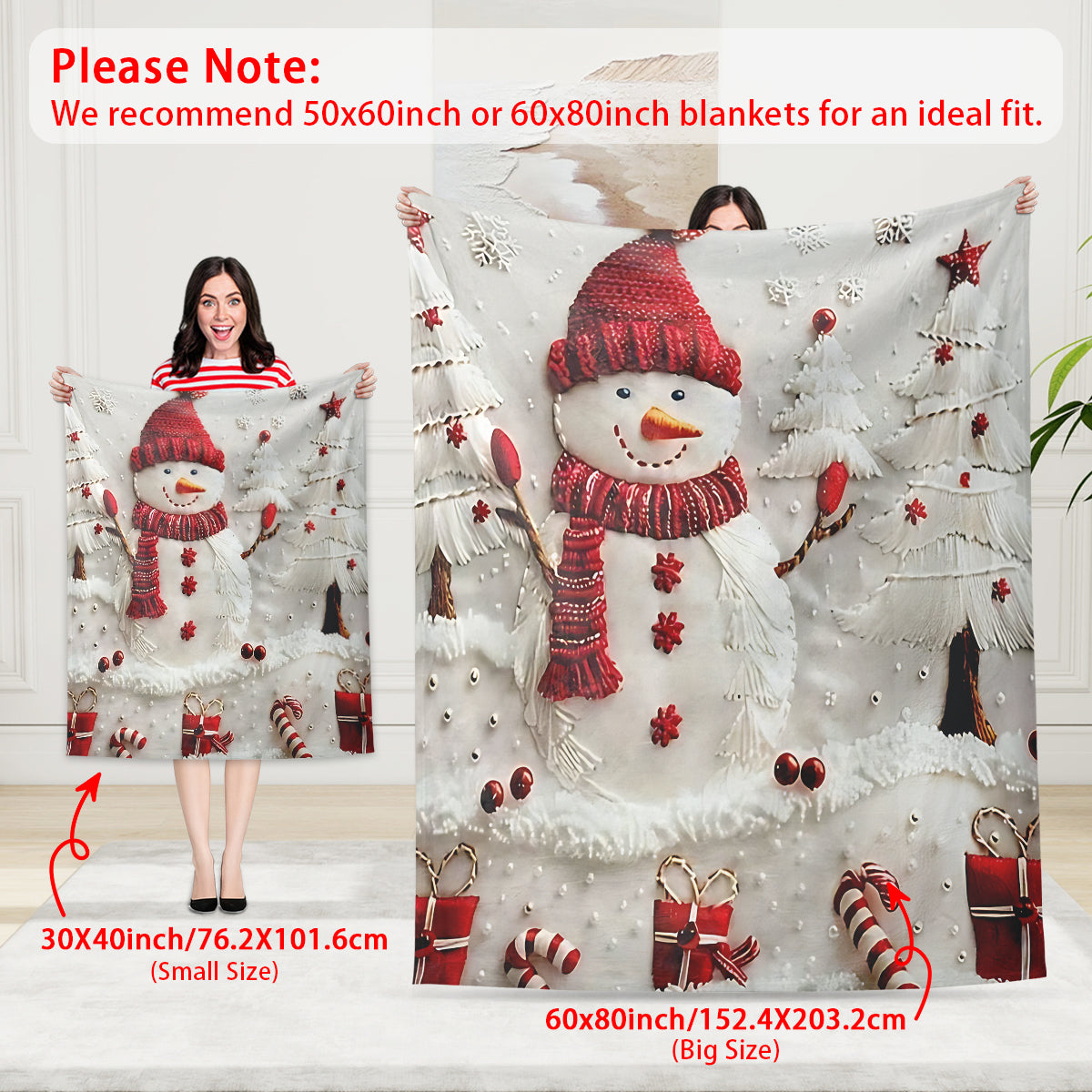 Christmas Snowman Blanket