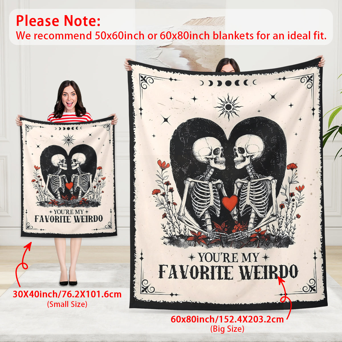 Skeleton Heart Blanket – Special Valentine’s Day Gift for Couples