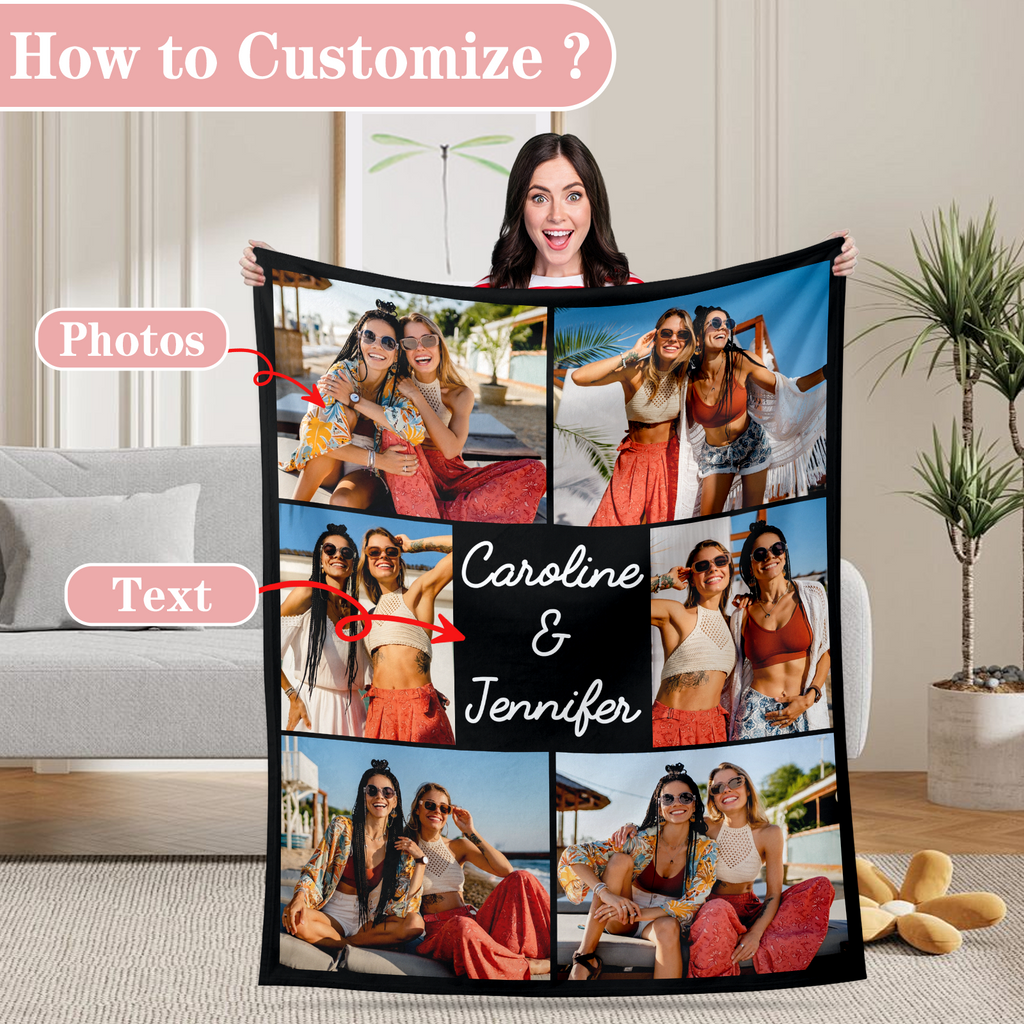 Best Sisters Custom Blanket with Photo & Names