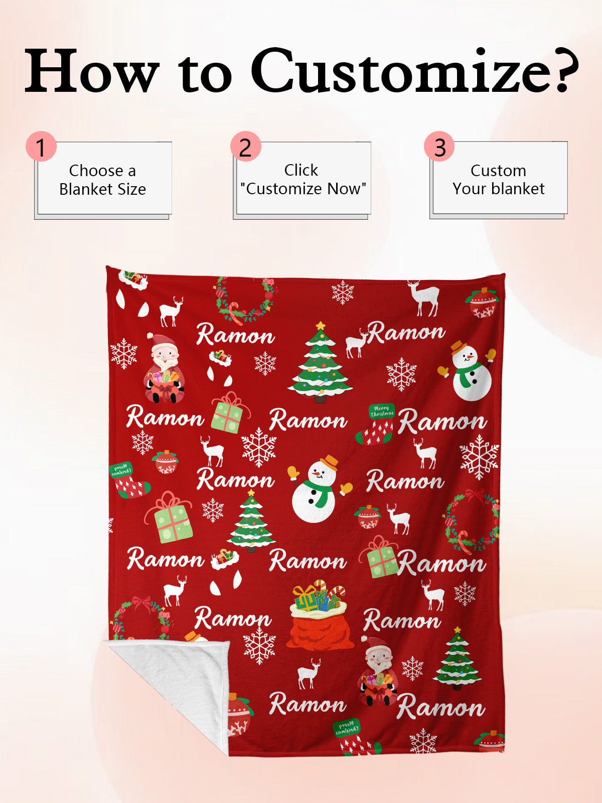 Personalized Blanket for Christmas with Name