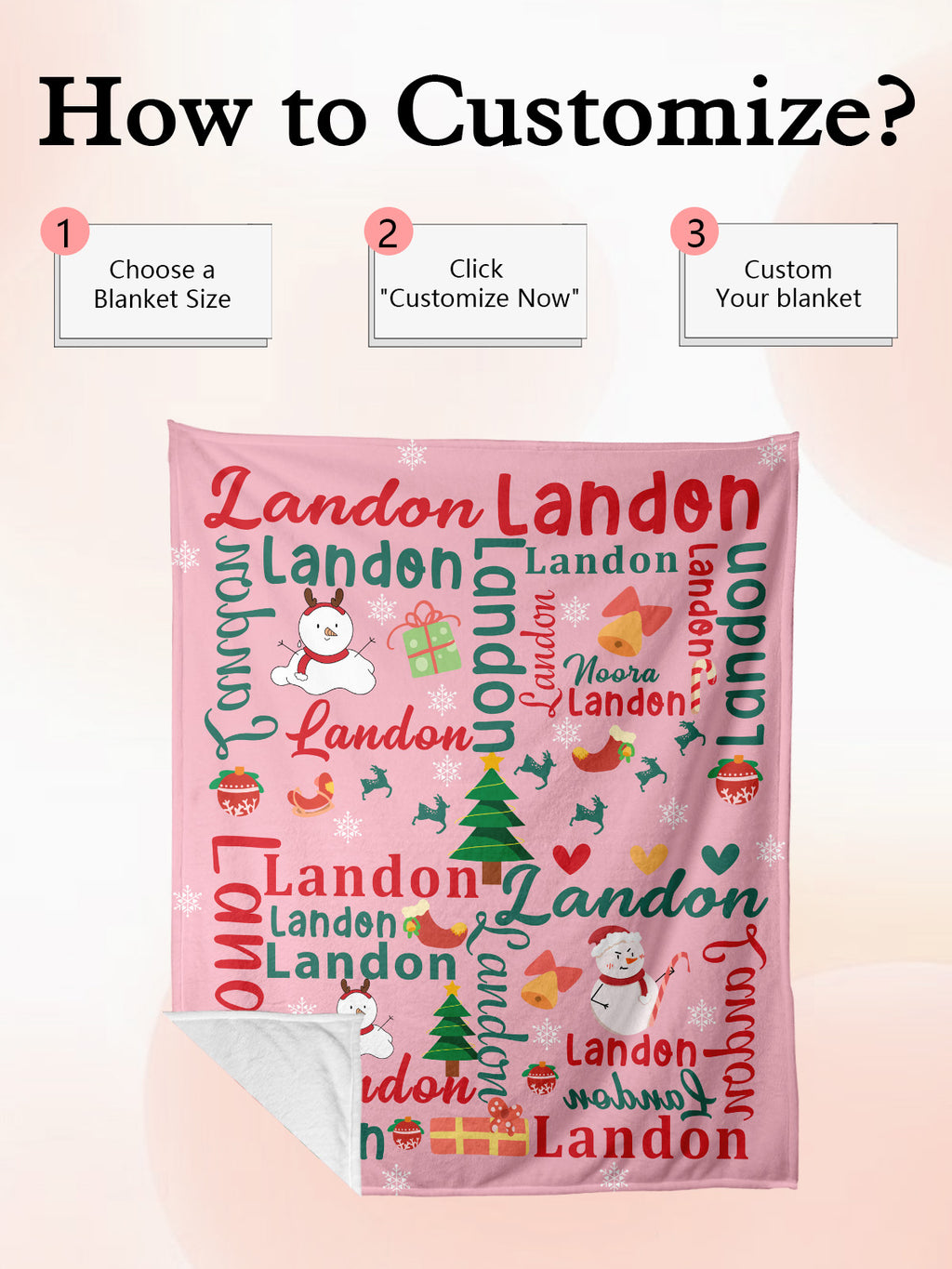 Personalized Blanket for Christmas with Name