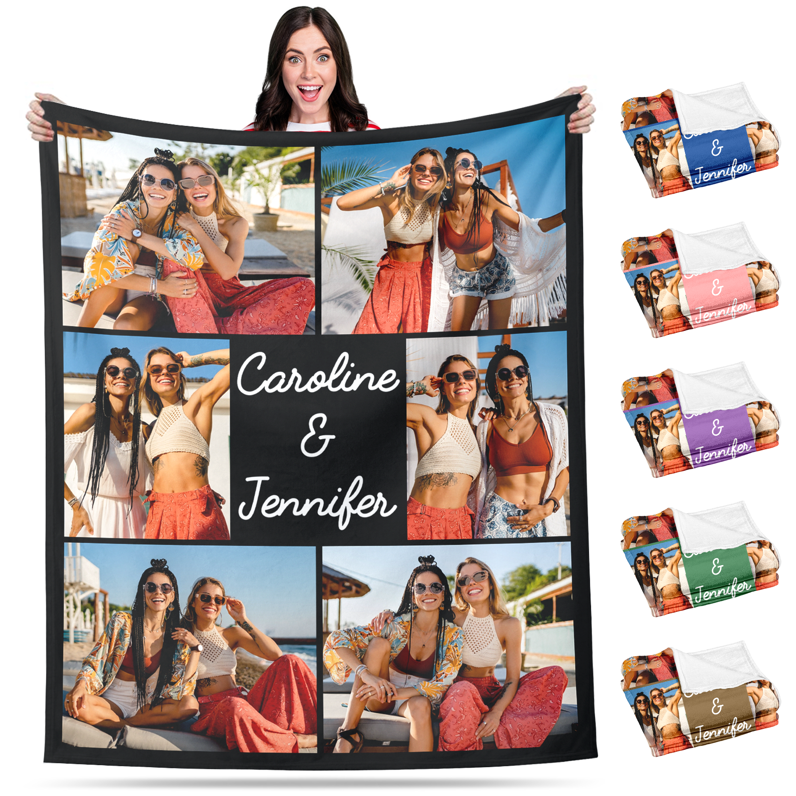 Best Sisters Custom Blanket with Photo & Names