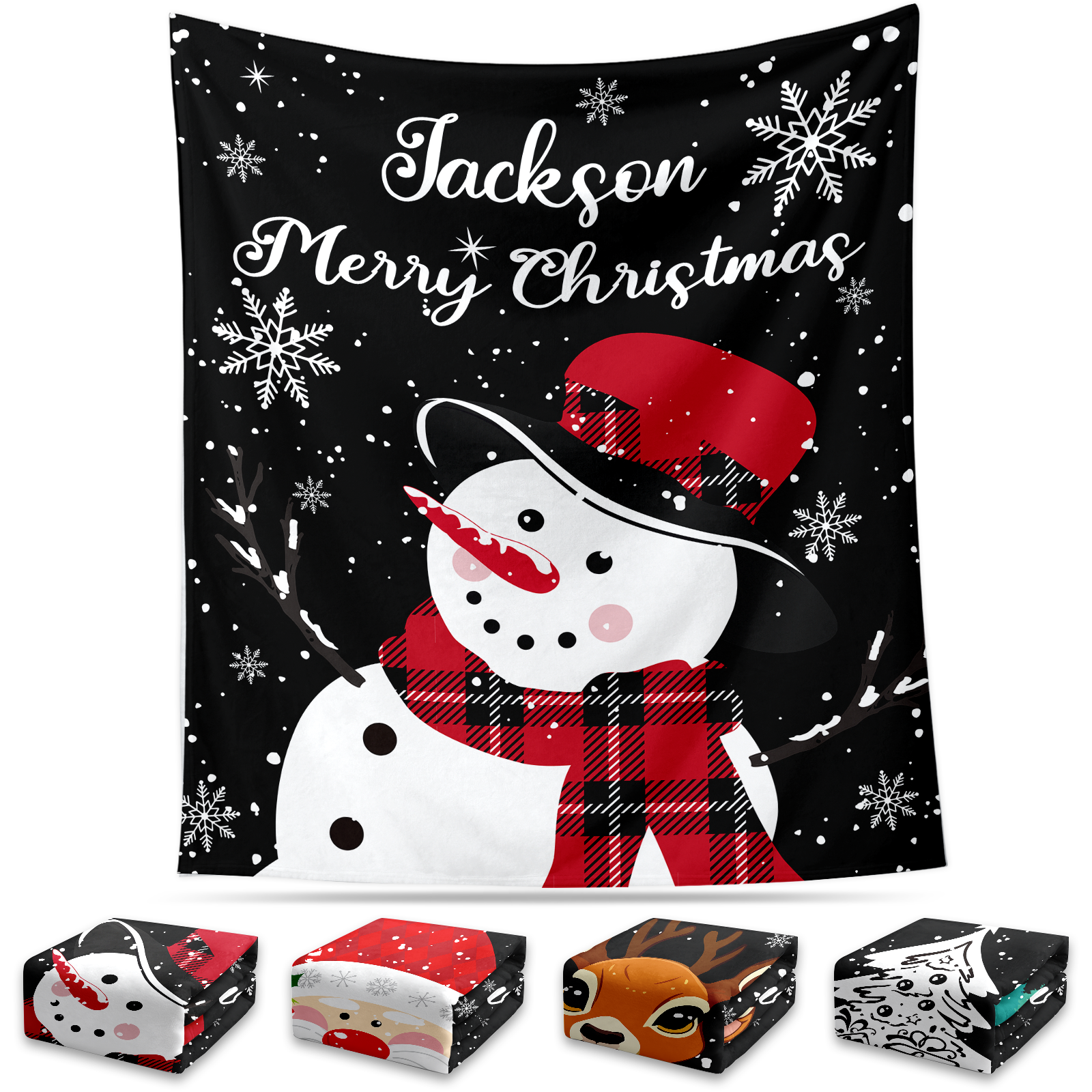 Snowman Cheer Christmas Blanket