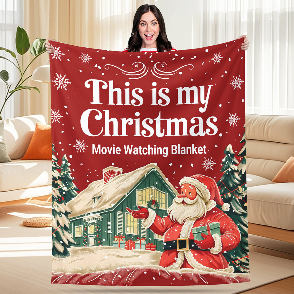 Magical Christmas Santa & Cottage Blanket