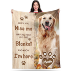 Custom Dog Remembrance Blanket with Photo & Name