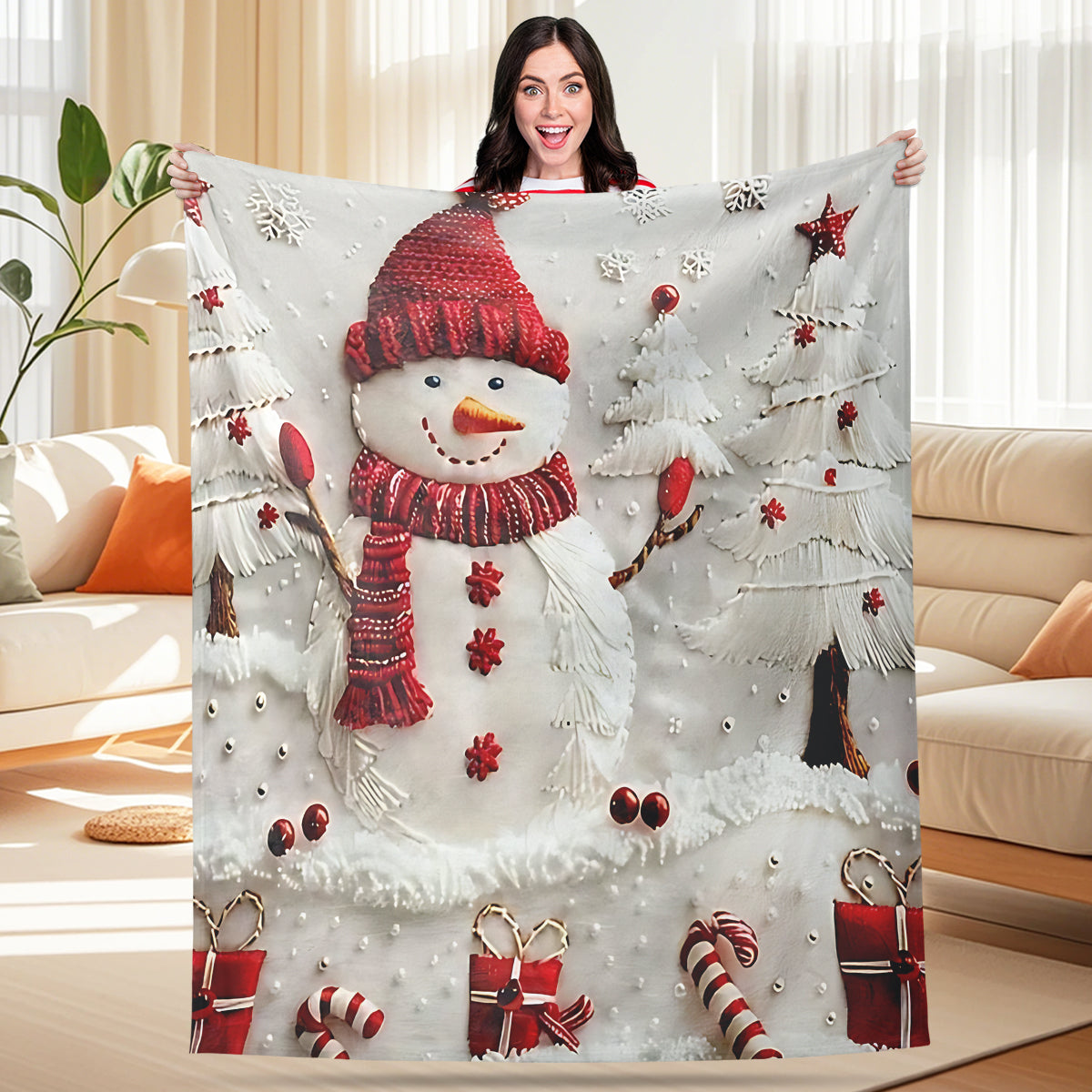 Christmas Snowman Blanket