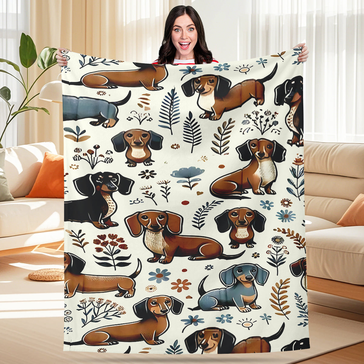 Specific Cozy Dachshund Blanket