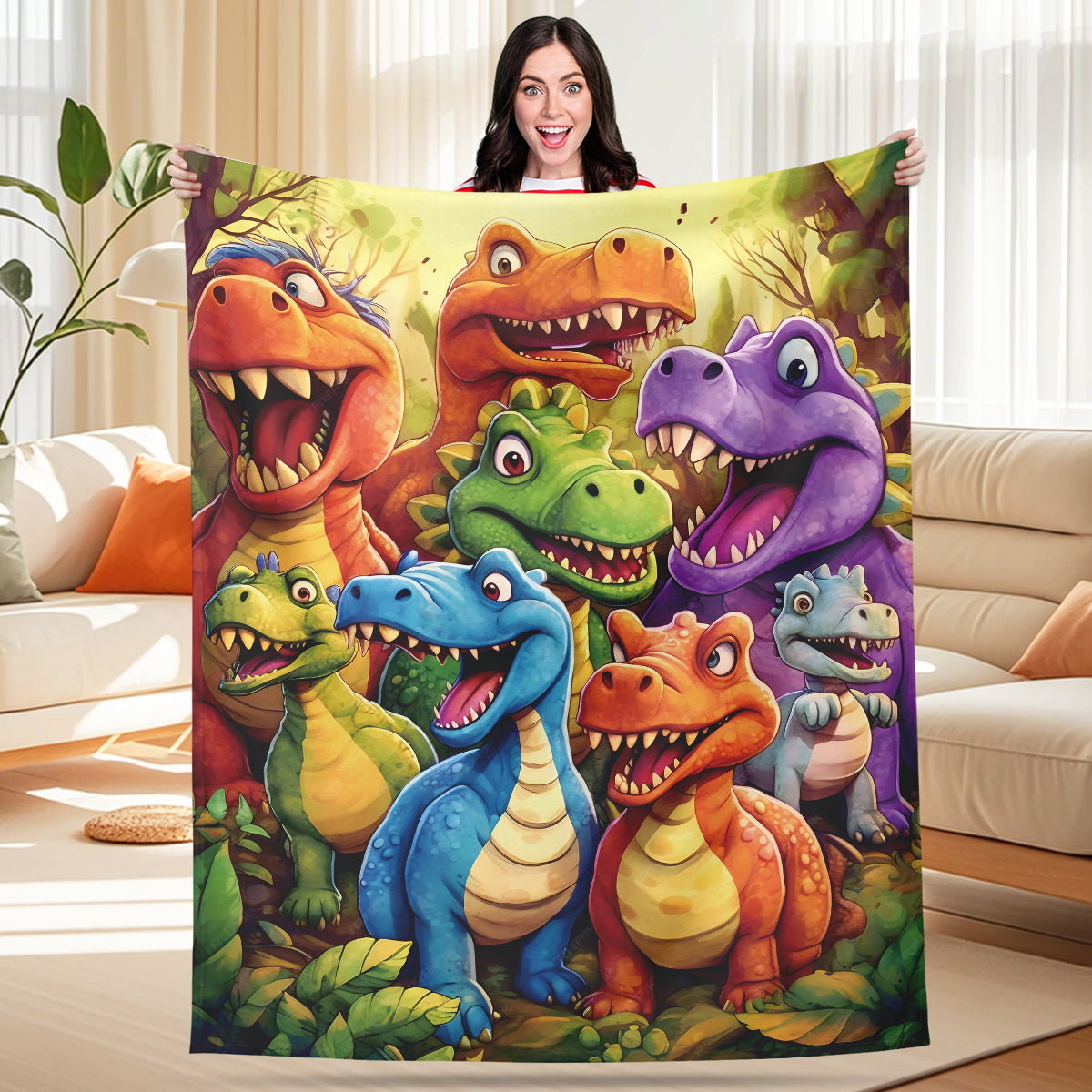 Cartoon Dinosaur Blanket