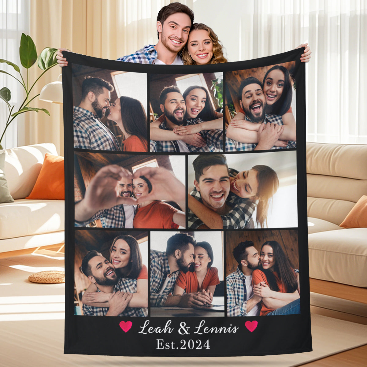 Valentine's Photo Blanket Made for Couples