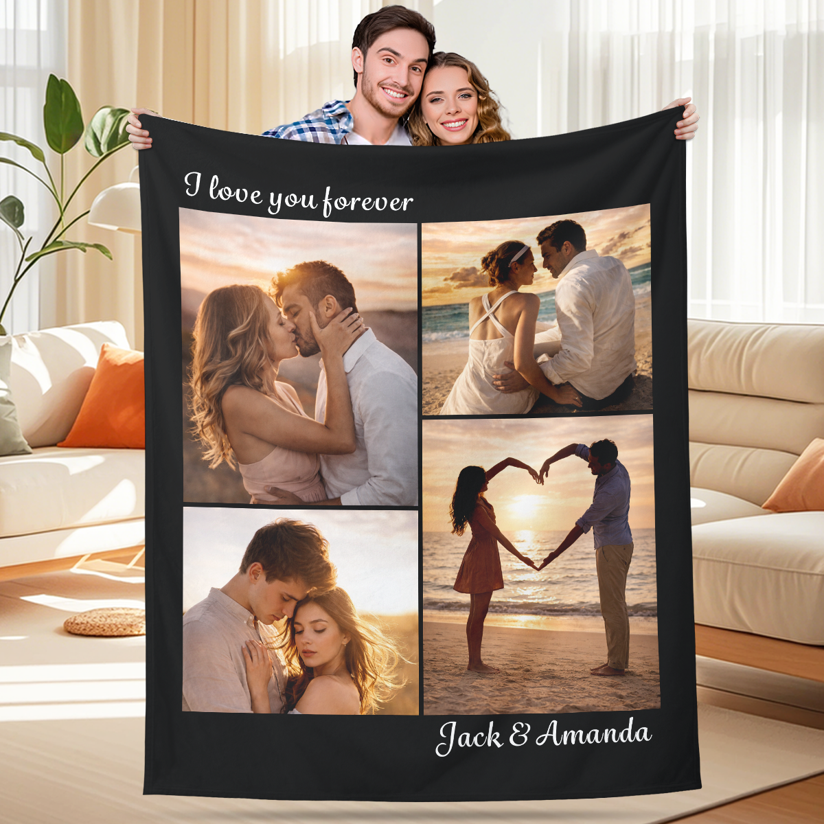 Custom Blanket for Couples with Photos
