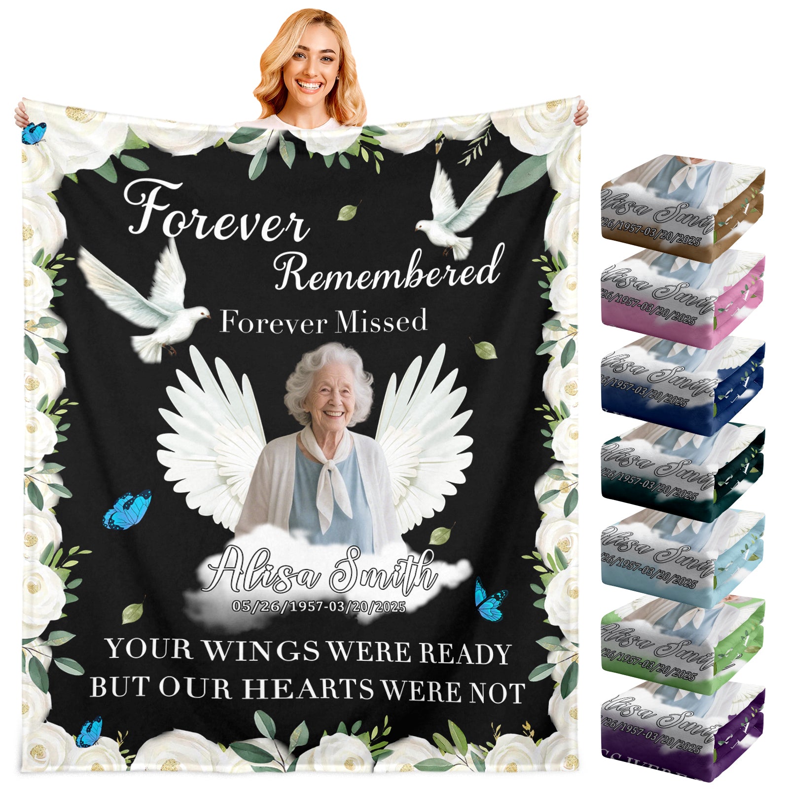 Custom memorial blanket for a loved one