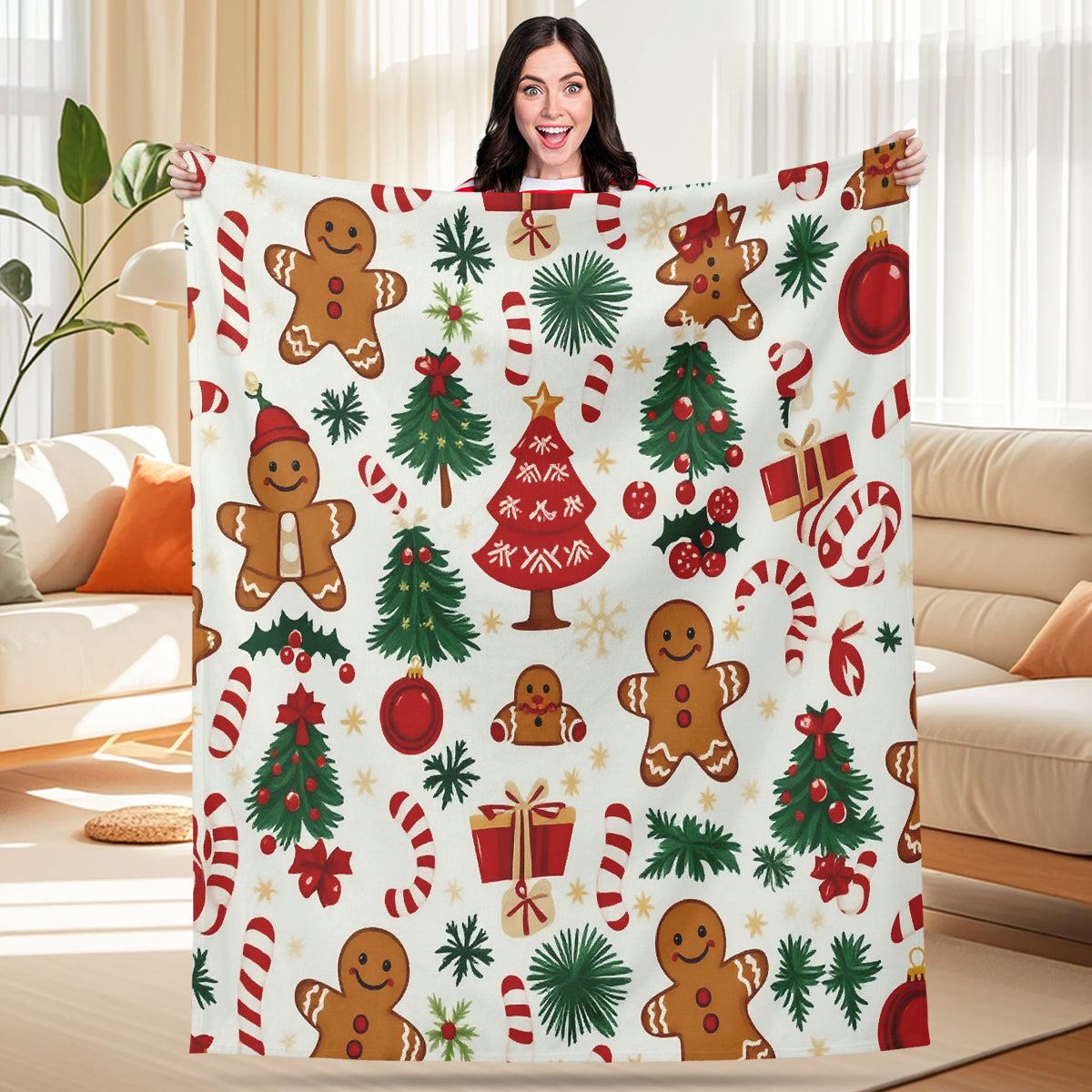 Joyful Christmas Tree Holiday Blanket