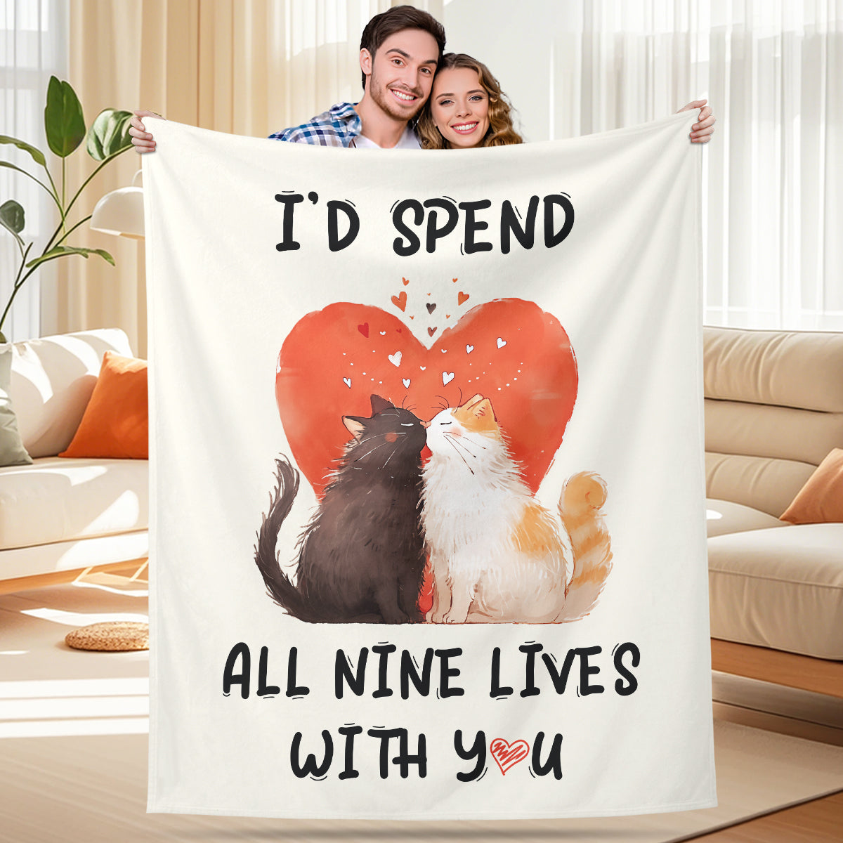 Romantic Valentine’s Day Cat Blanket