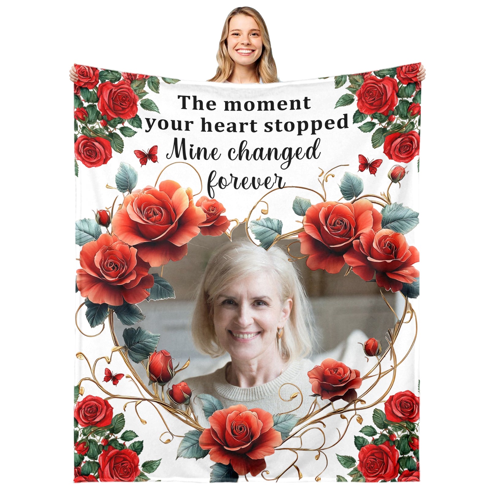 Custom memorial blanket for a loved one