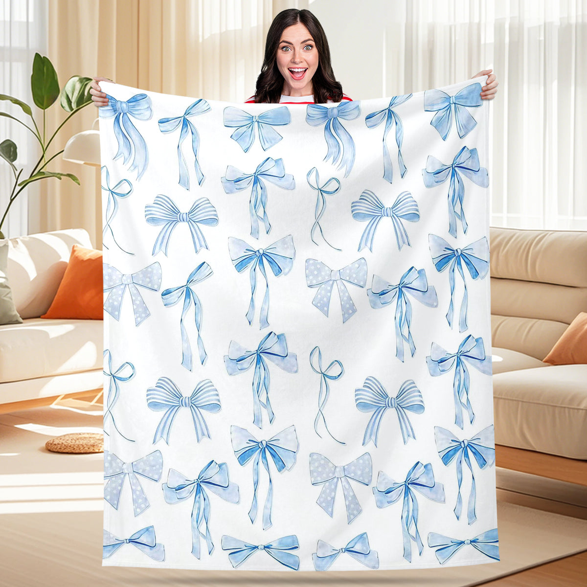 Specific Design Blanket with Bow