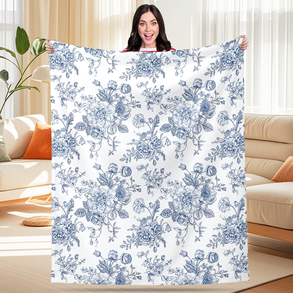 Flower Garden Polyester Blanket