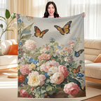 Flower Garden Polyester Blanket