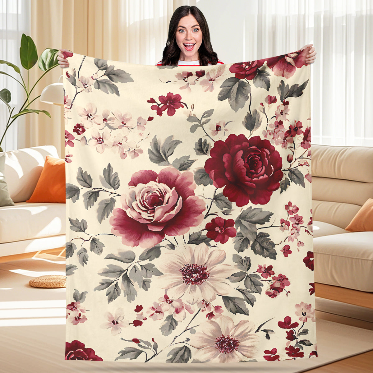 Flower Garden Polyester Blanket