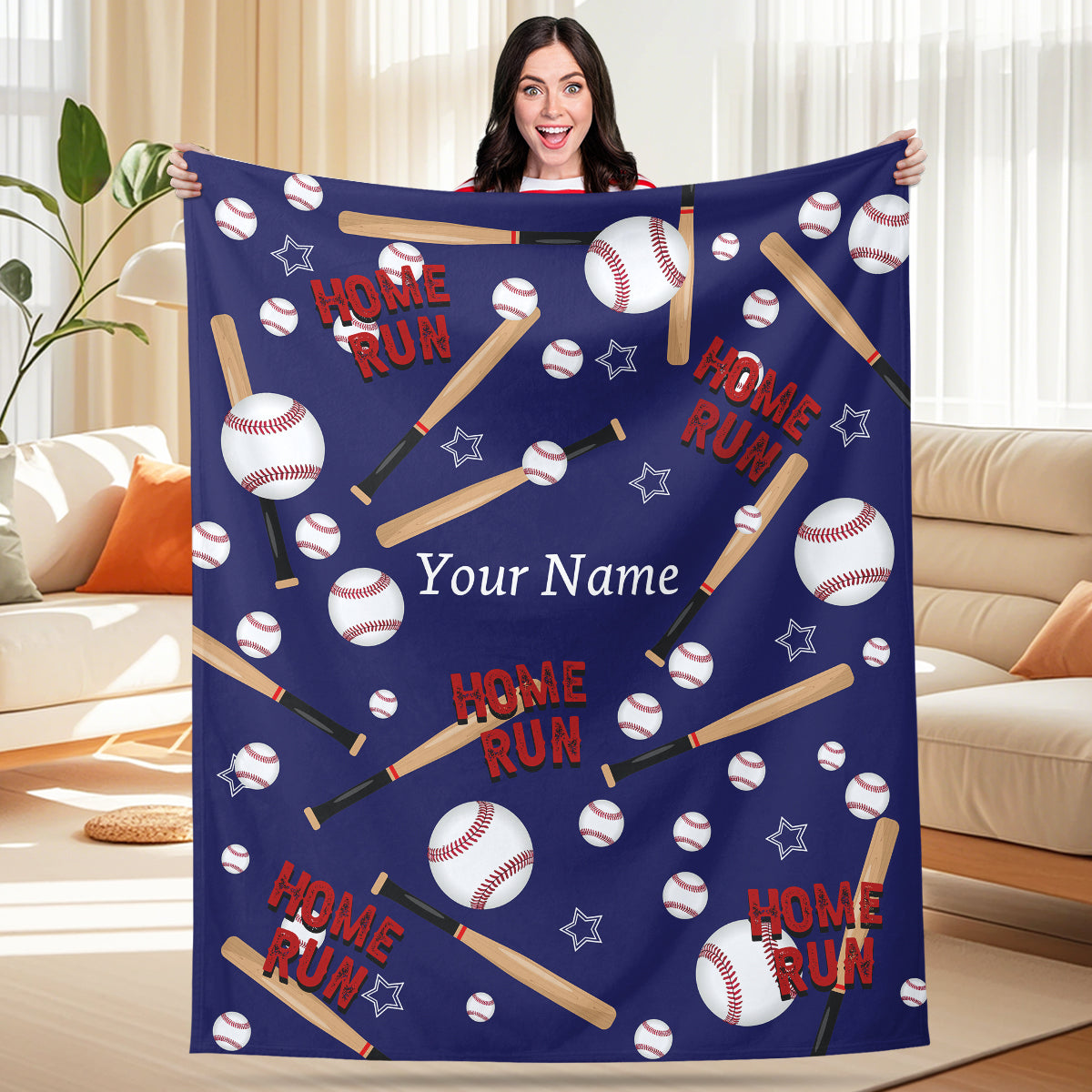 Custom Blankets for Baseball Lovers with Name