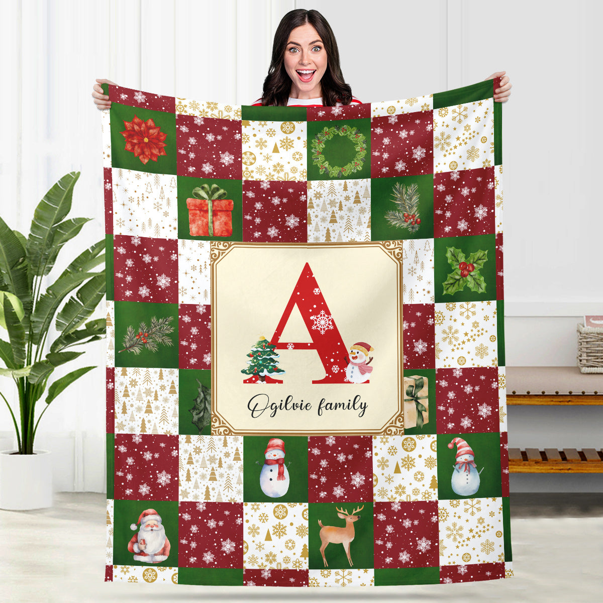 Personalized Blanket for Christmas with Name