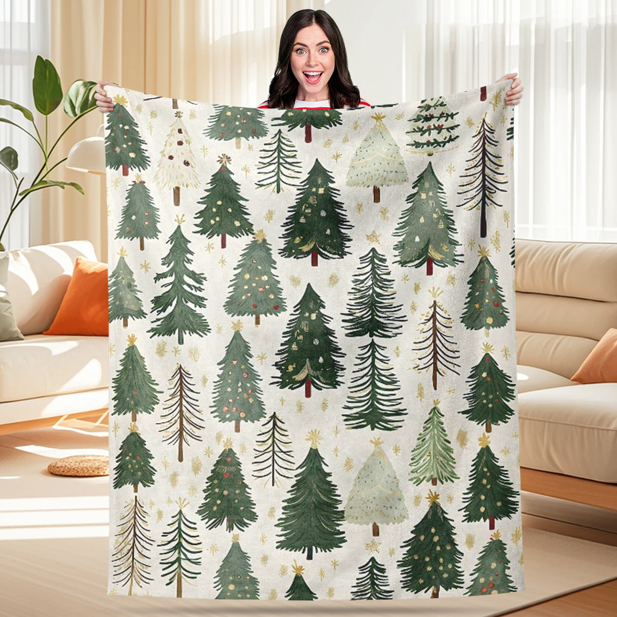 Specific Design Blanket with Christmas Tree