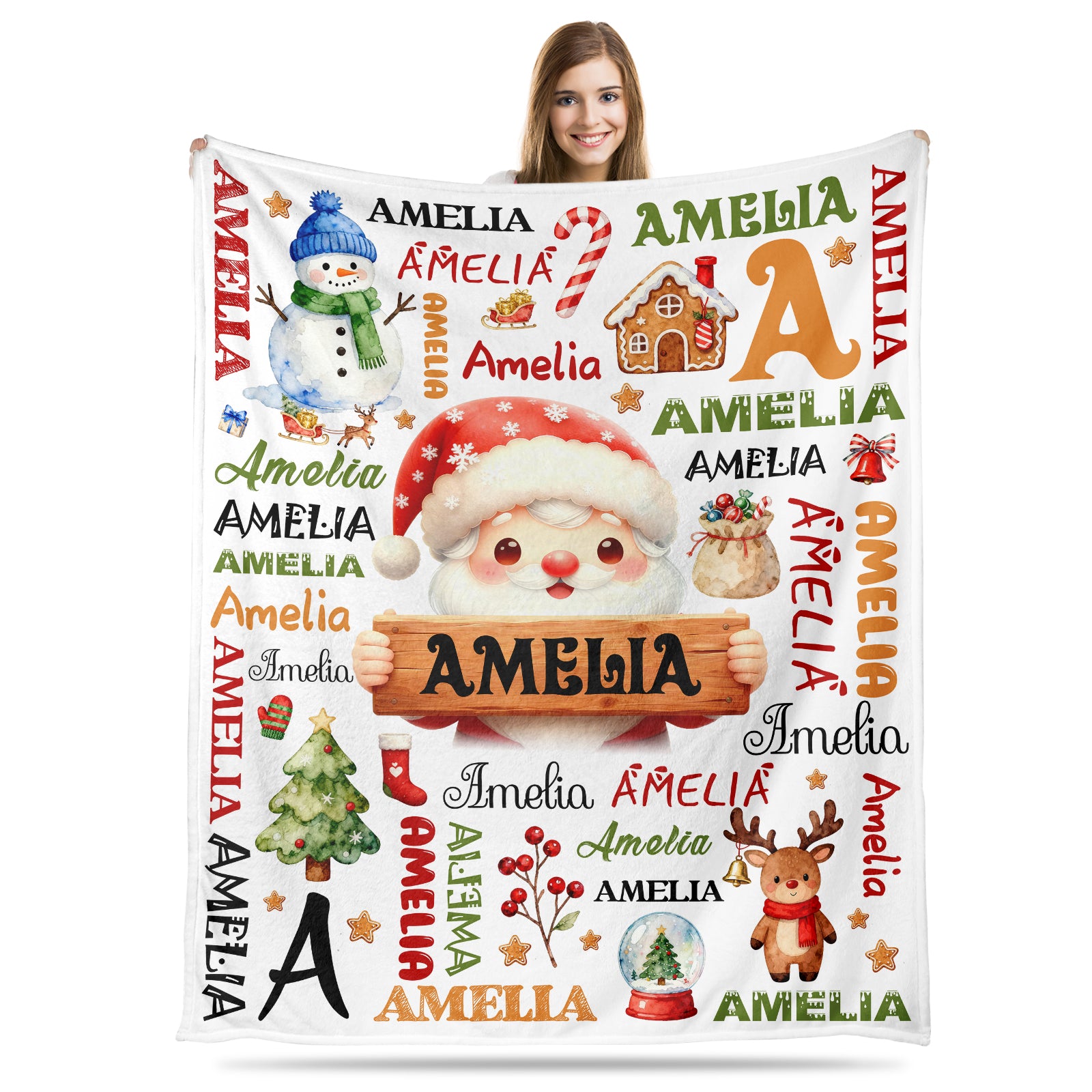 Custom Blanket for Christmas with Name