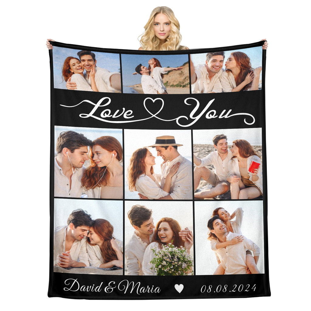 Custom Photo Blanket for Couples
