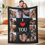 Personalized Couple Photo Blanket – Upload Photos & Add Names