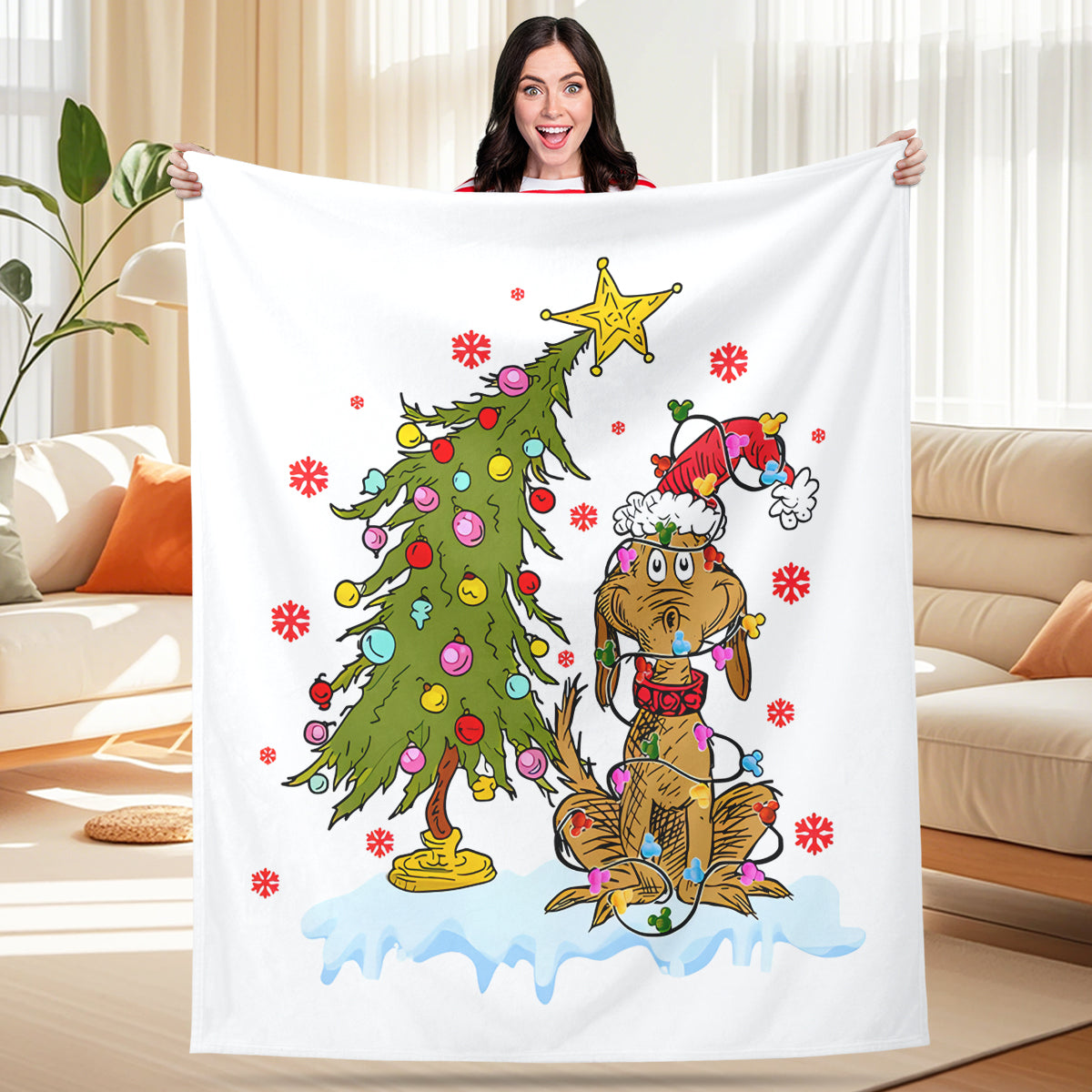 Christmas Tree Custom Fleece Blanket