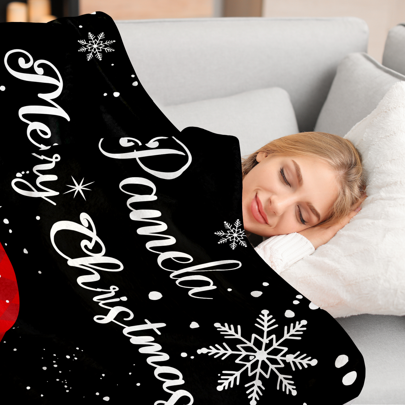 Christmas Santa Blanket with Name