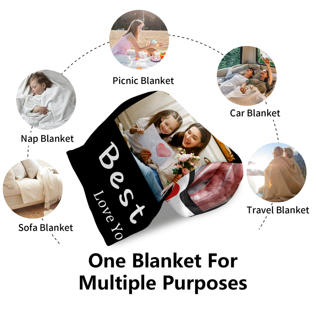 To My Mom Custom Blanket with Photo