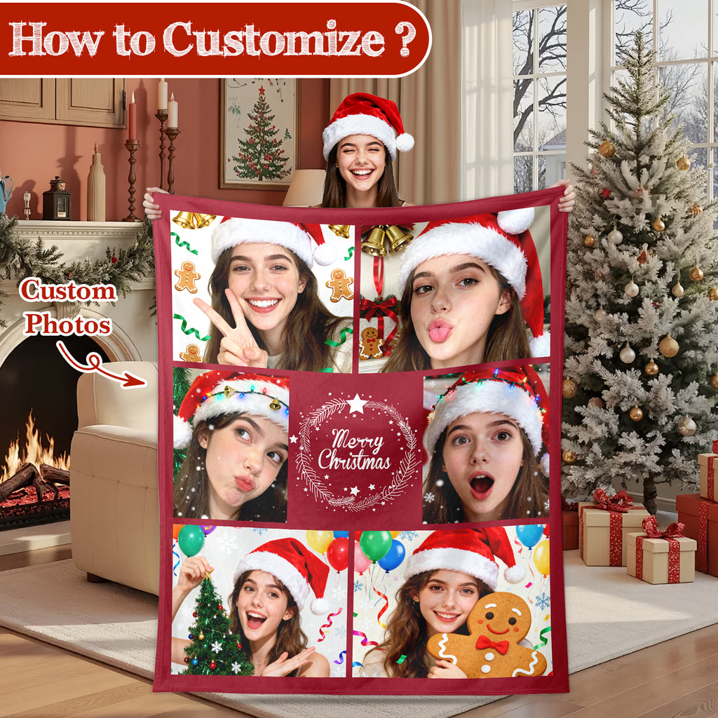 Personalized Blanket for Christmas with Photos