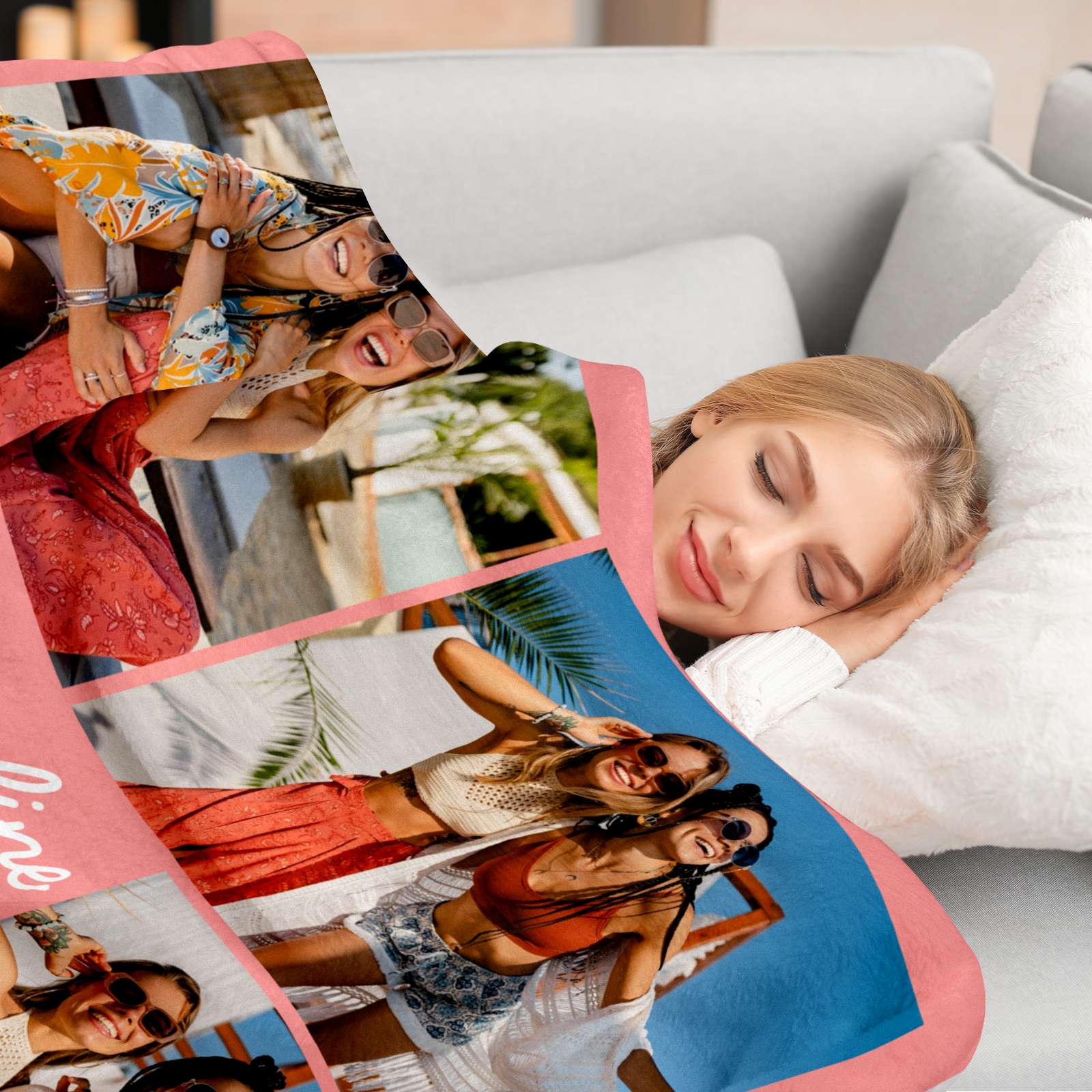 Best Sisters Custom Blanket with Photo & Names