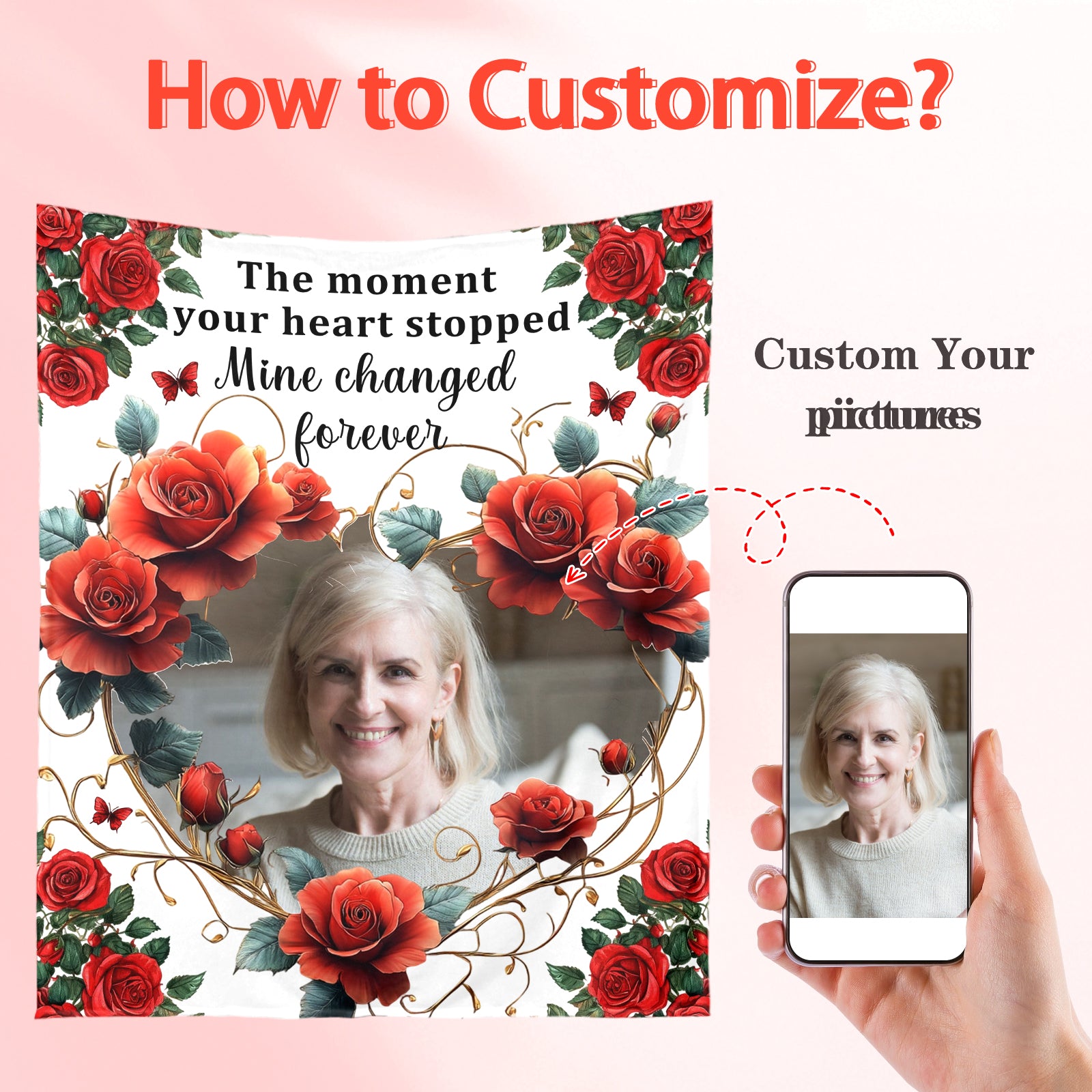 Custom memorial blanket for a loved one