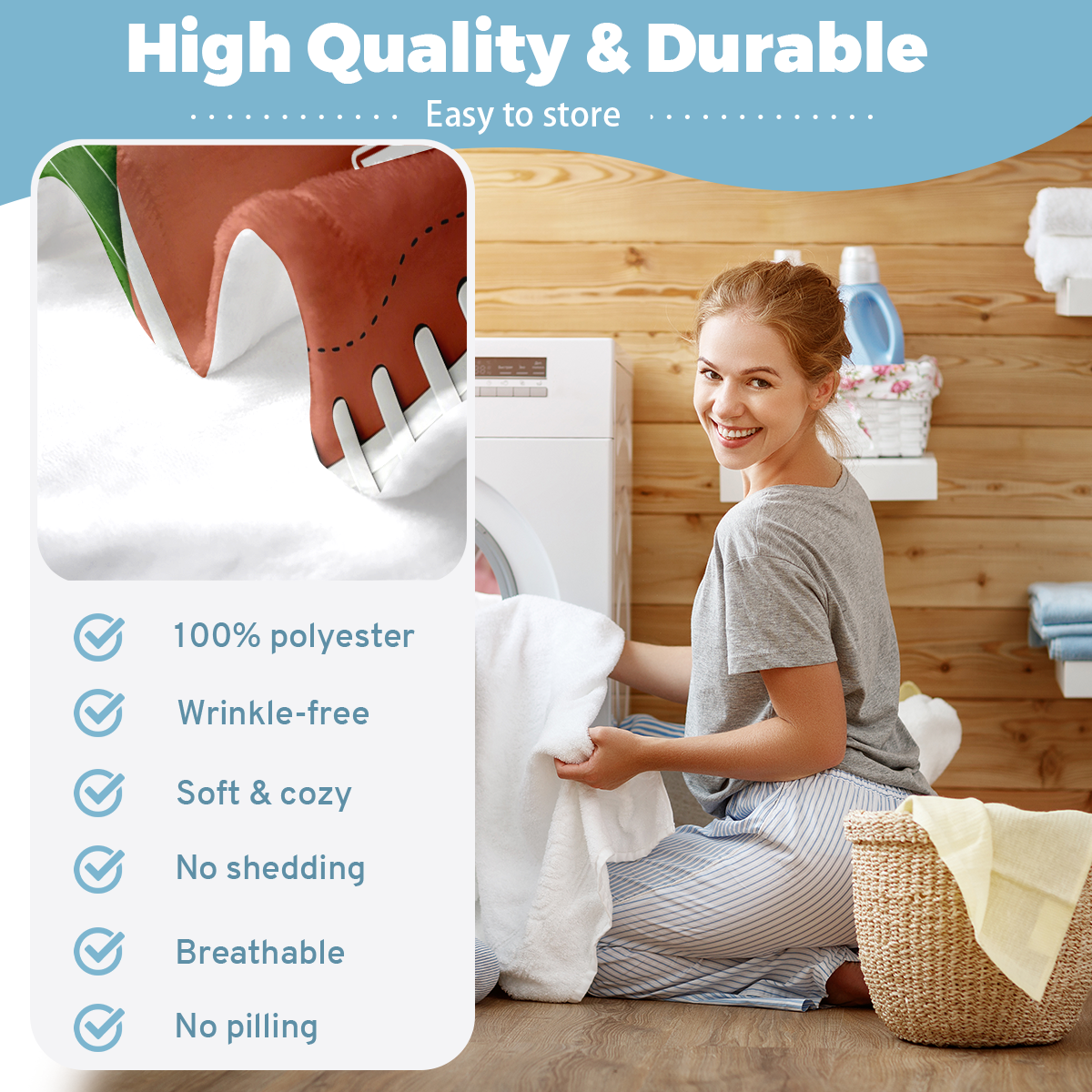 Custom Football Blanket with Name & Number