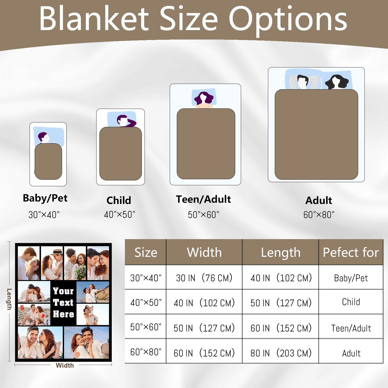 Custom Photo Blanket for Couples