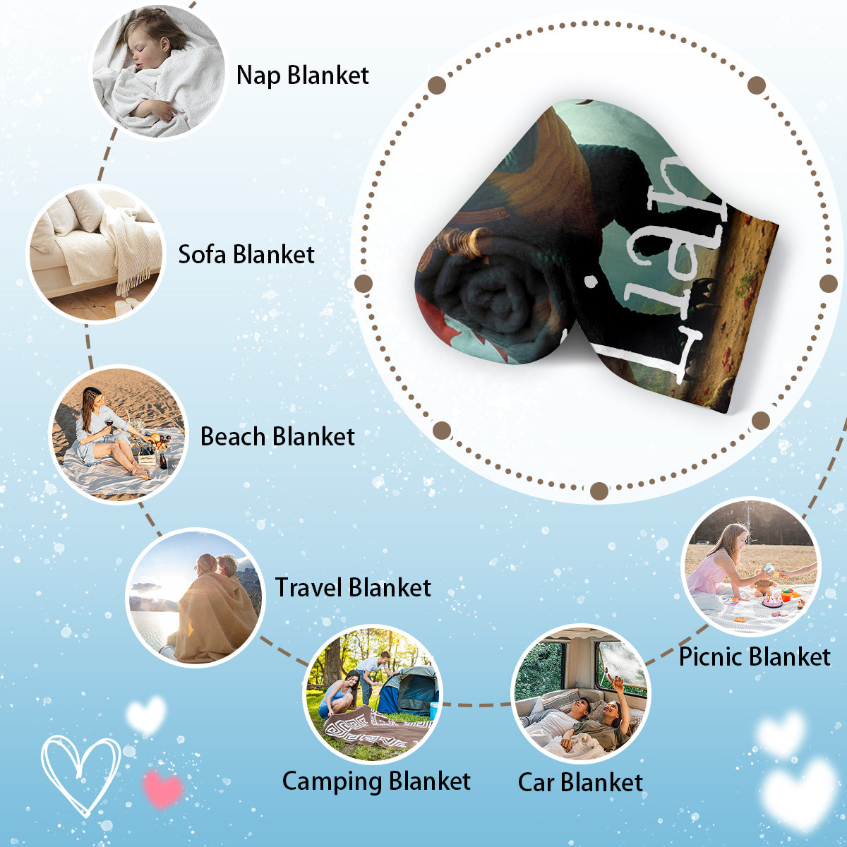 Cartoon Dreams Personalized Blankets