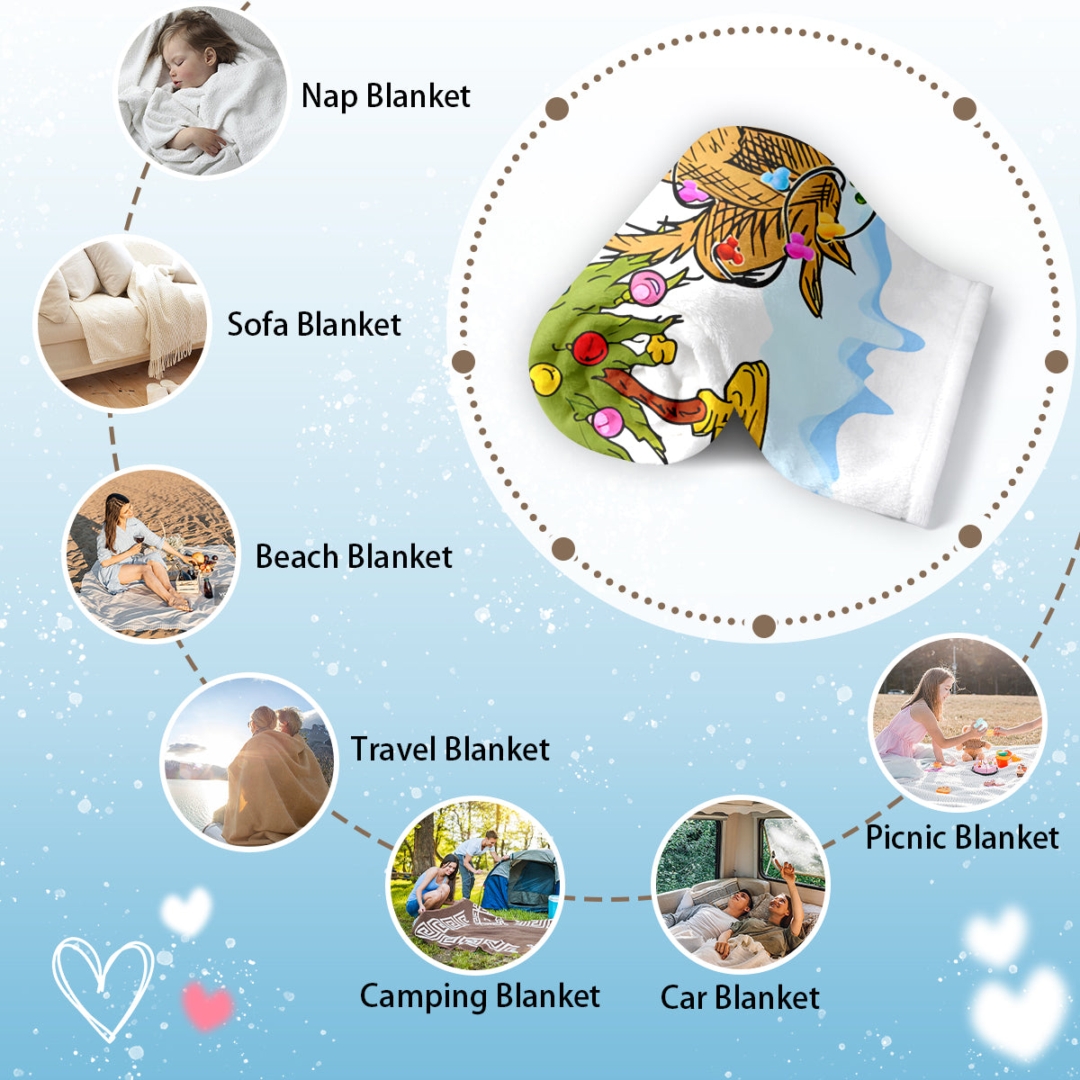 Christmas Tree Custom Fleece Blanket