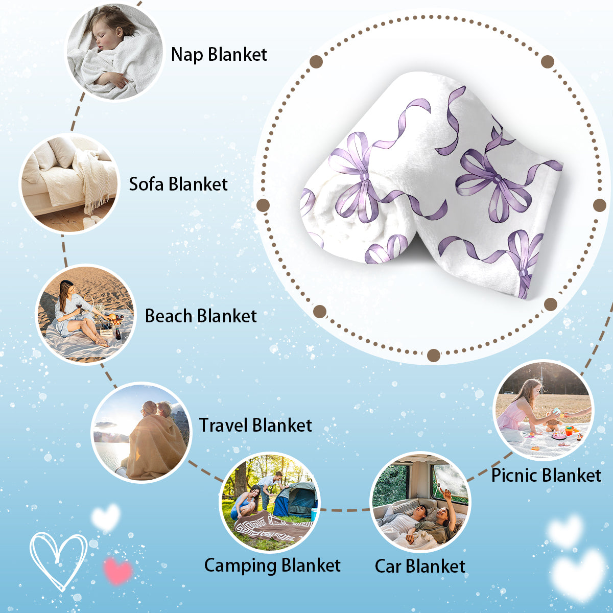 Specific Design Blanket with Bow