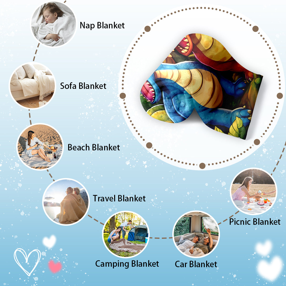 Cartoon Dinosaur Blanket